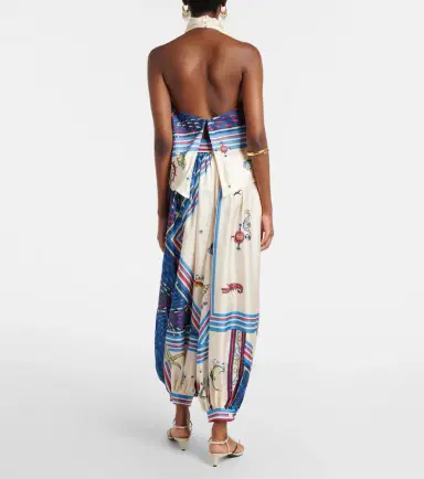 ALÉMAIS Alémais Apollo printed cropped silk satin balloon pants | Thumbnail 5 ALÉMAIS Alémais Apollo printed cropped silk satin balloon pants | Thumbnail 5