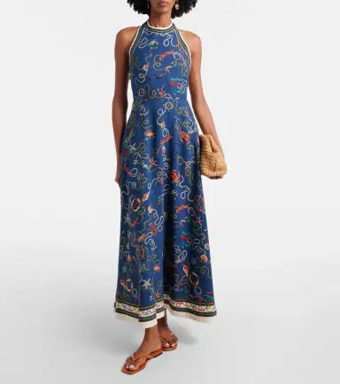 ALÉMAIS Alémais Cove printed halterneck maxi dress | Thumbnail 4