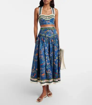 ALÉMAIS Alémais Cove printed cotton midi skirt | Thumbnail 4 ALÉMAIS Alémais Cove printed cotton midi skirt | Thumbnail 4