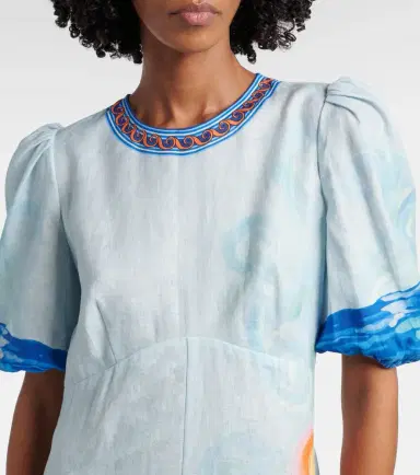 ALÉMAIS Alémais Printed linen midi dress | Thumbnail 3 ALÉMAIS Alémais Printed linen midi dress | Thumbnail 3