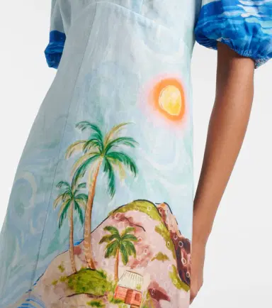 ALÉMAIS Alémais Printed linen midi dress | Thumbnail 5 ALÉMAIS Alémais Printed linen midi dress | Thumbnail 5
