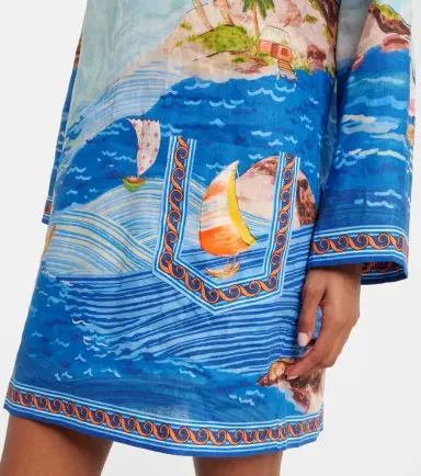 ALÉMAIS Alémais Island printed linen minidress | Thumbnail 2