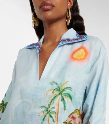 ALÉMAIS Alémais Island printed linen minidress | Thumbnail 5