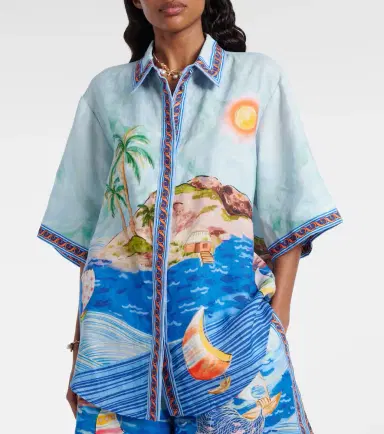 ALÉMAIS Alémais Printed linen shirt | Thumbnail 4