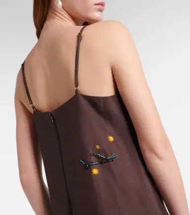 ALÉMAIS Alémais Embellished printed linen-blend maxi dress | Thumbnail 3