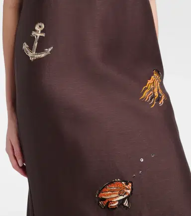 ALÉMAIS Alémais Embellished printed linen-blend maxi dress | Thumbnail 6
