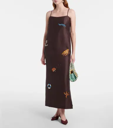 ALÉMAIS Alémais Embellished printed linen-blend maxi dress | Thumbnail 7