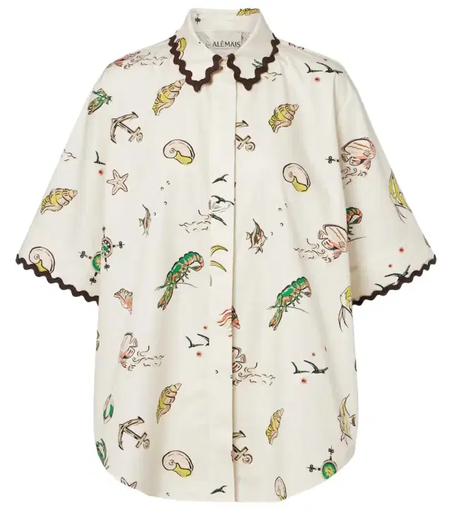 Alemais Alémais Printed oversized cotton shirt