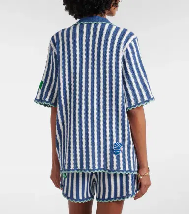 ALÉMAIS Alémais Crochet striped cotton shirt | Thumbnail 2 ALÉMAIS Alémais Crochet striped cotton shirt | Thumbnail 2