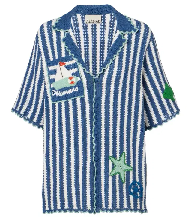 Alémais Crochet striped cotton shirt