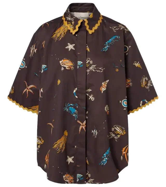 Alémais Printed cotton bowling shirt