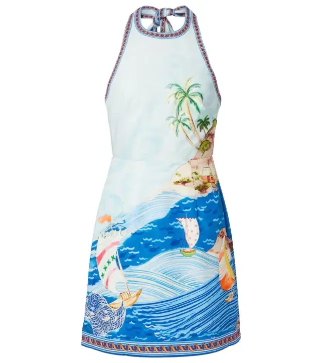 Alémais Island printed cotton minidress