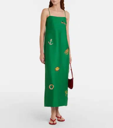 ALÉMAIS Alémais Embellished printed linen-blend maxi dress | Thumbnail 2