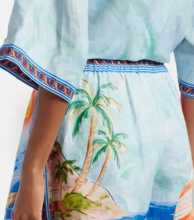Alemais Alémais Printed linen shorts | Thumbnail 3