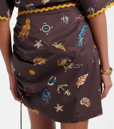ALÉMAIS Alémais Printed ruched cotton miniskirt | Thumbnail 2