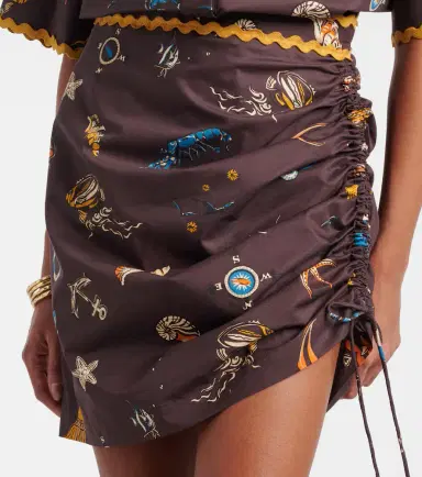 ALÉMAIS Alémais Printed ruched cotton miniskirt | Thumbnail 4