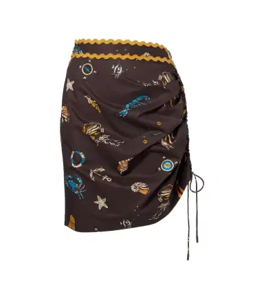 ALÉMAIS Alémais Printed ruched cotton miniskirt | Thumbnail 1
