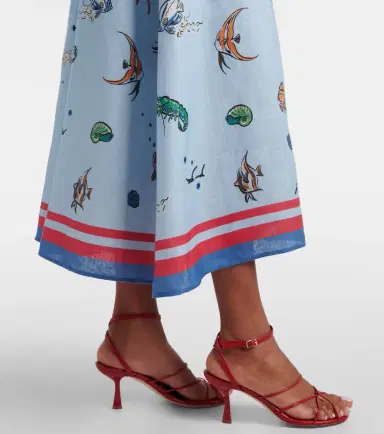 ALÉMAIS Alémais Printed linen midi dress | Thumbnail 3