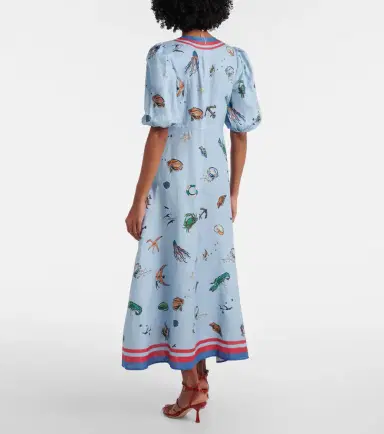 ALÉMAIS Alémais Printed linen midi dress | Thumbnail 6
