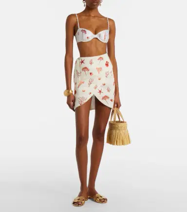 Agua by Agua Bendita Agustina printed linen beach cover-up | Thumbnail 2