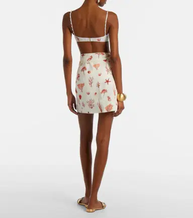 Agua by Agua Bendita Agustina printed linen beach cover-up | Thumbnail 4