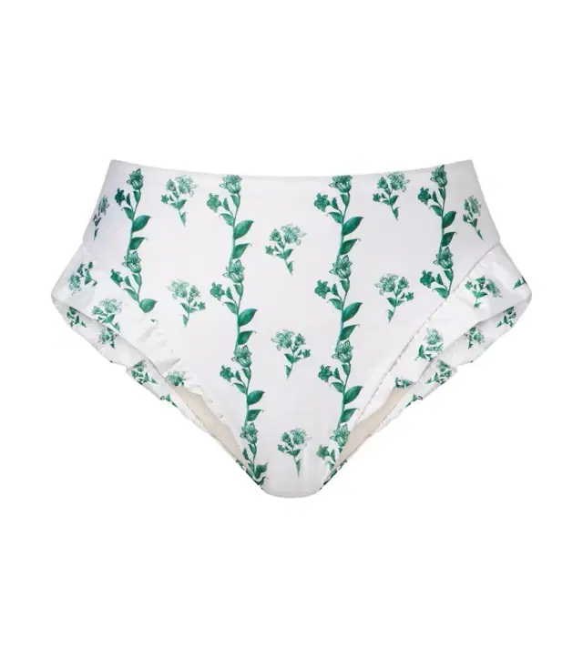 Jengibre floral ruffled bikini bottoms