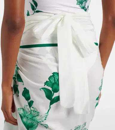 Agua by Agua Bendita Lavanda floral cotton and silk beach cover-up | Thumbnail 2 Agua by Agua Bendita Lavanda floral cotton and silk beach cover-up | Thumbnail 2