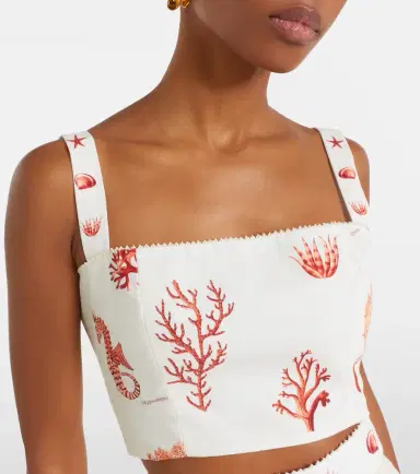 Agua by Agua Bendita Cacao printed cotton crop top | Thumbnail 5 Agua by Agua Bendita Cacao printed cotton crop top | Thumbnail 5