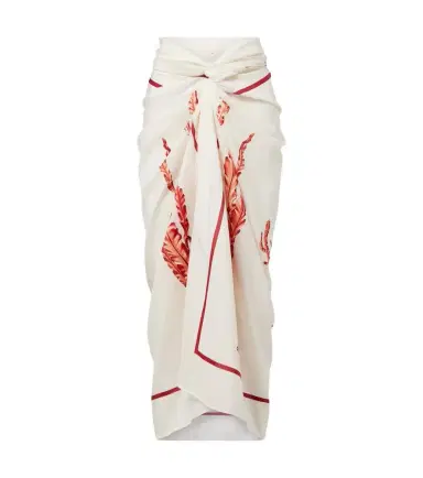 Agua by Agua Bendita Lavanda printed cotton and silk beach cover-up | Thumbnail 1