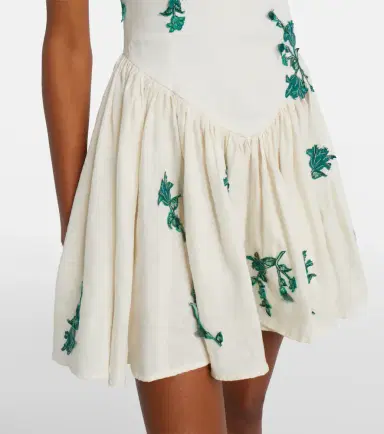Agua by Agua Bendita Pluma embroidered cotton minidress | Thumbnail 2