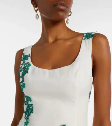 Agua by Agua Bendita Pluma embroidered cotton minidress | Thumbnail 5