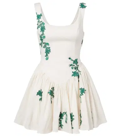 Agua by Agua Bendita Pluma embroidered cotton minidress | Thumbnail 1