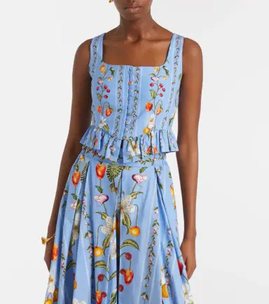 Agua by Agua Bendita Eslabón printed cotton bustier top | Thumbnail 2 Agua by Agua Bendita Eslabón printed cotton bustier top | Thumbnail 2
