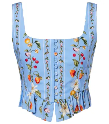 Agua by Agua Bendita Eslabón printed cotton bustier top | Thumbnail 1 Agua by Agua Bendita Eslabón printed cotton bustier top | Thumbnail 1