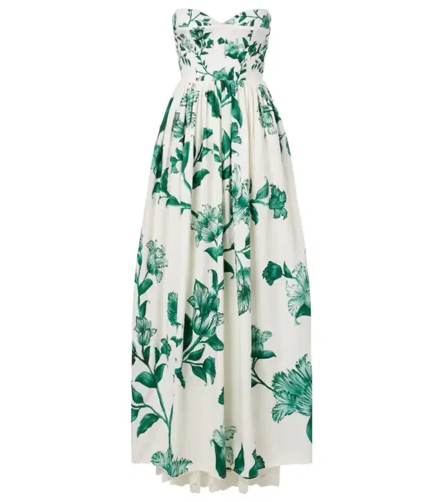 Agua by Agua Bendita Tonia floral lace-trimmed cotton maxi dress