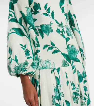 Agua by Agua Bendita Senlis printed off-shoulder linen maxi dress | Thumbnail 4