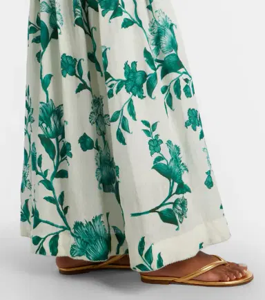 Agua by Agua Bendita Senlis printed off-shoulder linen maxi dress | Thumbnail 6