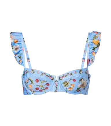 Agua by Agua Bendita Kiwi printed ruffled bikini top | Thumbnail 1 Agua by Agua Bendita Kiwi printed ruffled bikini top | Thumbnail 1