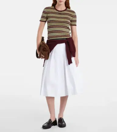 Prada Striped cotton-blend T-shirt | Thumbnail 5 Prada Striped cotton-blend T-shirt | Thumbnail 5