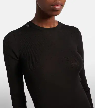 Prada Ribbed-knit virgin wool midi dress | Thumbnail 3