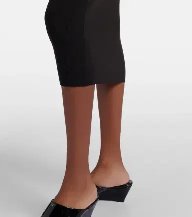 Prada Ribbed-knit virgin wool midi dress | Thumbnail 4