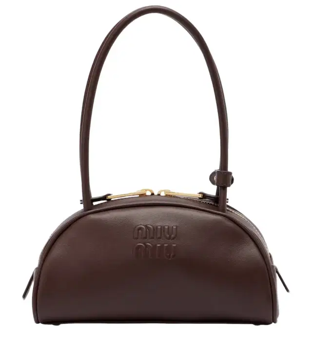 Beau Small leather bowling bag