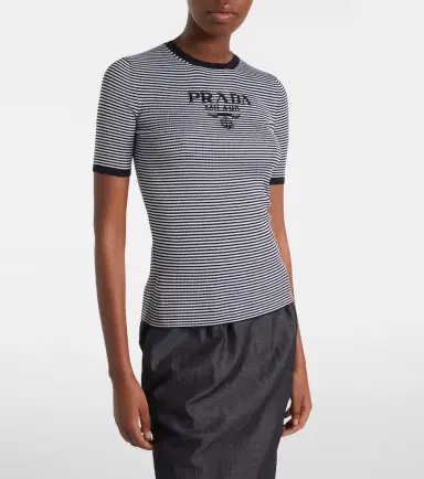 Prada Logo striped silk sweater | Thumbnail 2 Prada Logo striped silk sweater | Thumbnail 2