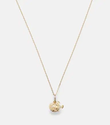 STONE AND STRAND Puffer Fish 14kt gold pendant necklace with diamonds | Thumbnail 2