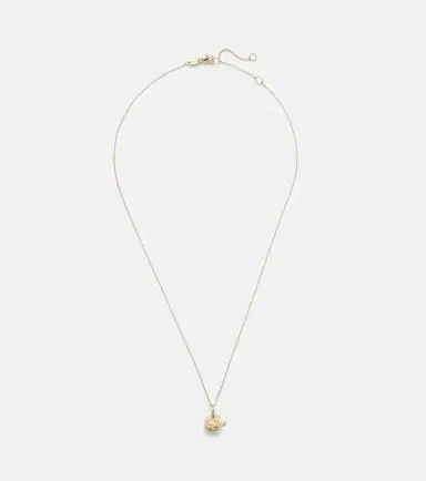 STONE AND STRAND Puffer Fish 14kt gold pendant necklace with diamonds | Thumbnail 1