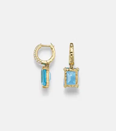 Octavia Elizabeth Yana Charmed Micro 18kt gold earrings with topazes and diamonds | Thumbnail 4