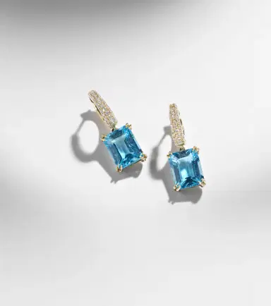Octavia Elizabeth Yana Charmed Micro 18kt gold earrings with topazes and diamonds | Thumbnail 5