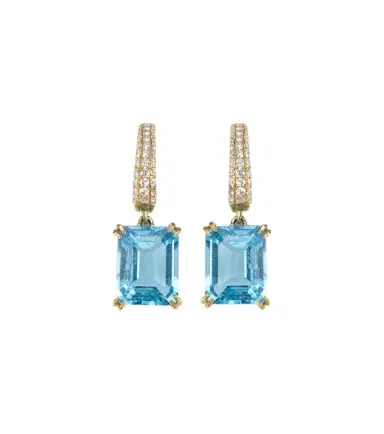 Octavia Elizabeth Yana Charmed Micro 18kt gold earrings with topazes and diamonds | Thumbnail 1