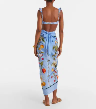 Agua by Agua Bendita Lavanda printed cotton and silk beach cover-up | Thumbnail 3 Agua by Agua Bendita Lavanda printed cotton and silk beach cover-up | Thumbnail 3