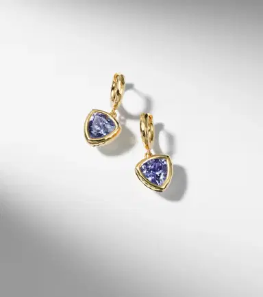 Octavia Elizabeth Hidden Gems 18kt gold hoop earrings with tanzanite | Thumbnail 3